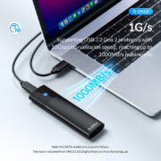 ORICO θήκη για M.2 NVMe & SATA SSD PWDM2-G2, 10Gbps, tool free, μπλε 3