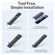 ORICO θήκη για M.2 NVMe & SATA SSD PWDM2-G2, 10Gbps, tool free, μπλε 6