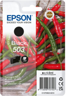 Epson 503 Γνήσιο Μελάνι Μαύρο C13T09Q14020 (Expression Home XP-5200 / XP-5205 / WorkForce WF-2960DWF / WF-2965DWF) 210 Σελίδες