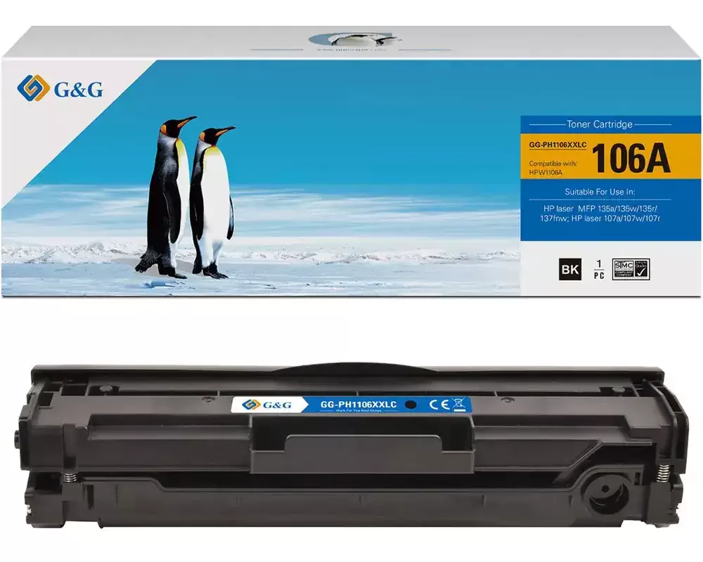 G&G™ Premium HP 106A Συμβατό Toner 5.000 Σελίδες με CHIP (W1106A)