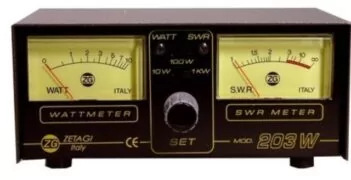 Zetagi 203W Twin SWR Watt Power Meter 3-200mhz 2