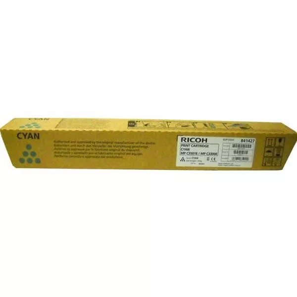 Ricoh MP C2800, 3300, 3501, 3001 Toner Cyan 841127 3 Ricoh MP C2800, 3300, 3501, 3001 Toner Cyan 841127